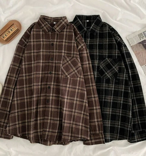 Maeve Street Style Plaid Shirt - Y2K Summer Grunge, 90S Retro, Pastel Goth, Y2K Club Outfit Maeve Street Style Plaid Shirt - Y2K Summer Grunge, 90S Retro, Pastel Goth, Y2K Club Outfit