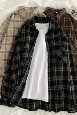 Maeve Street Style Plaid Shirt - Y2K Summer Grunge, 90S Retro, Pastel Goth, Y2K Club Outfit