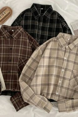 Maeve Street Style Plaid Shirt - Y2K Summer Grunge, 90S Retro, Pastel Goth, Y2K Club Outfit