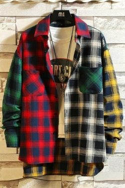 Magnolia Patchwork Plaid Shirt - Y2K Summer Grunge, 90S Retro, Pastel Goth, Y2K Club Outfit