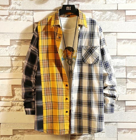 Magnolia Patchwork Plaid Shirt - Y2K Summer Grunge, 90S Retro, Pastel Goth, Y2K Club Outfit Magnolia Patchwork Plaid Shirt - Y2K Summer Grunge, 90S Retro, Pastel Goth, Y2K Club Outfit