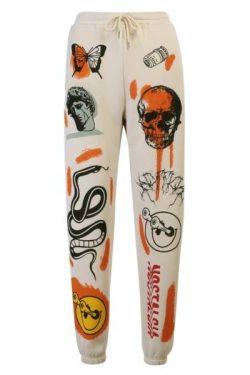 Maia Y2K Grunge Sweatpants - 90S Retro Summer Outfit, Gothic Y2K Fashion, Pastel Goth Style