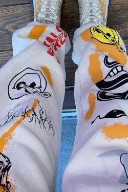 Maia Y2K Grunge Sweatpants - 90S Retro Summer Outfit, Gothic Y2K Fashion, Pastel Goth Style