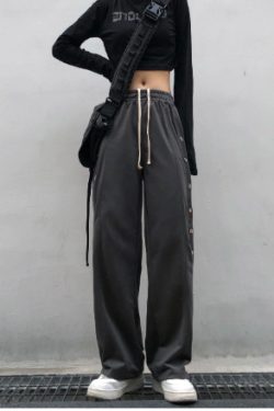 Margaret High Waist Loose Jogger Pants - Y2K Summer Grunge 90S Fashion Retro Style Y2K Outfits