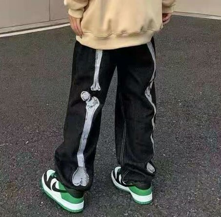 Margot Retro Skull Hand Jeans - Y2K Grunge, 90S Fashion, Gothic Y2K, Y2K Summer Outfits