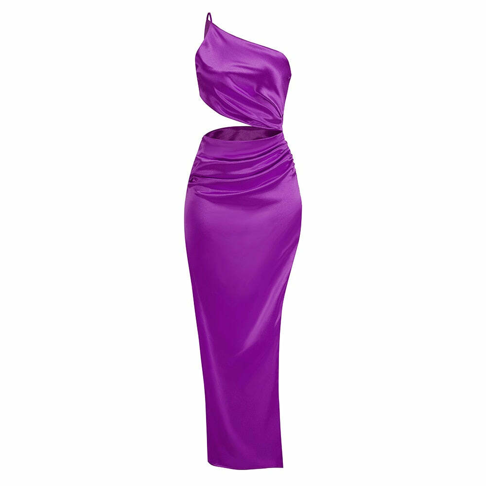 Maria One Shoulder Maxi Dress - Y2K Summer, 90S Fashion, Grunge, Retro, Party & Club Outfits Maria One Shoulder Maxi Dress - Y2K Summer, 90S Fashion, Grunge, Retro, Party & Club Outfits