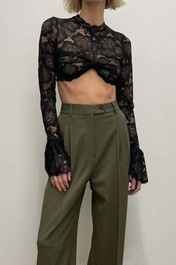 Mary Blouse: Y2K Summer Grunge Top, 90S Retro Style, Perfect For Y2K Party & Club Outfits