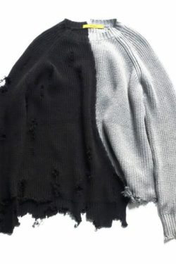 Matilda Distressed Sweater - Y2K Grunge, 90S Fashion, Retro Style, Pastel Goth, Y2K Summer Out
