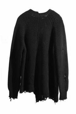 Matilda Distressed Sweater - Y2K Grunge, 90S Fashion, Retro Style, Pastel Goth, Y2K Summer Out