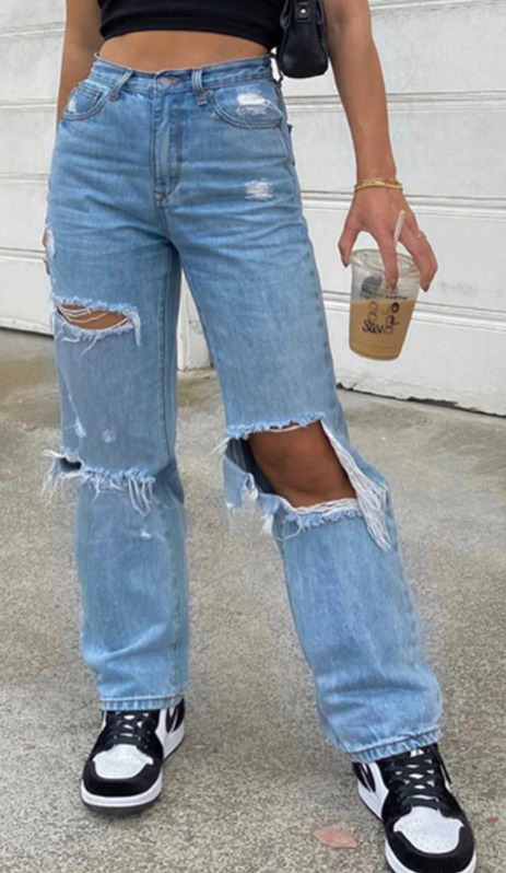 Maya Grunge Ripped Jeans - Y2K Summer, 90S Fashion, Retro Style, Y2K Club & Party Outfits