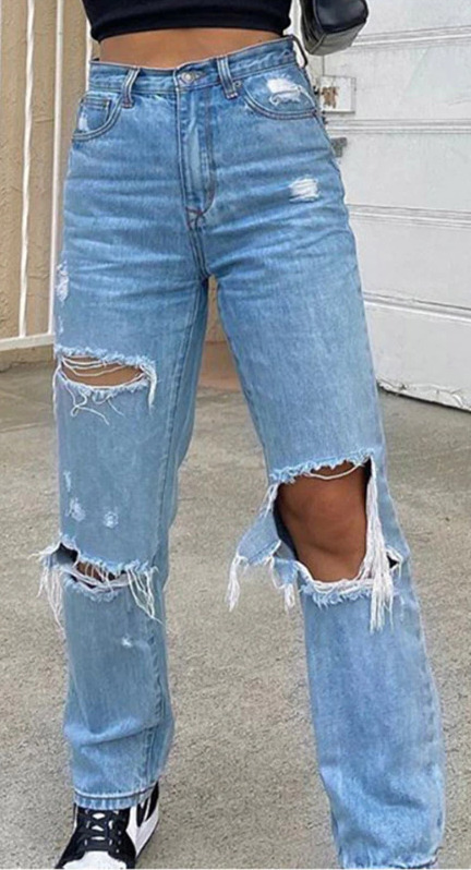 Maya Grunge Ripped Jeans - Y2K Summer, 90S Fashion, Retro Style, Y2K Club & Party Outfits