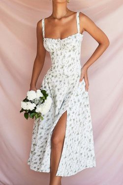 Maya Midi Dress - Y2K Summer Grunge Outfit, 90S Fashion, Retro Style, Pastel Goth Vibes