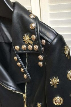 Maya Y2K Leather Jacket - 90S Grunge, Retro Style, Y2K Summer Outfits, Gothic Y2K Fashion