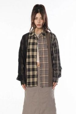 Melody Patchwork Long Sleeve - Y2K Summer Grunge, 90S Retro, Pastel Goth, Y2K Club Outfit