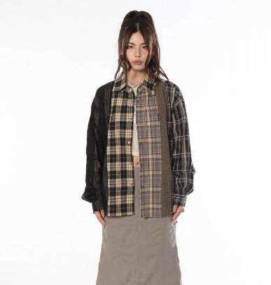 Melody Patchwork Long Sleeve - Y2K Summer Grunge, 90S Retro, Pastel Goth, Y2K Club Outfit Melody Patchwork Long Sleeve - Y2K Summer Grunge, 90S Retro, Pastel Goth, Y2K Club Outfit