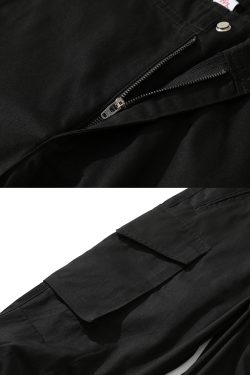 Men'S Black Cargo Pants - Y2K Grunge, 90S Hip Hop, Retro Style, Gothic Y2K, Summer Y2K