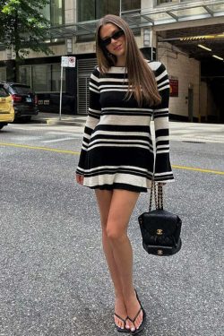 Menari Knitted Mini Dress - Y2K Summer, 90S Grunge, Retro Style, Y2K Party & Club Outfits