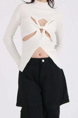 Mera Knitted Top - Y2K Summer Grunge, 90S Retro, Pastel Goth, Y2K Party & Club Outfits