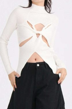 Mera Knitted Top - Y2K Summer Grunge, 90S Retro, Pastel Goth, Y2K Party & Club Outfits