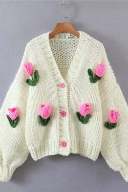 Messina Knitted Cardigan - Y2K Summer, 90S Grunge, Retro Style, Pastel Goth, Y2K Party Outfit
