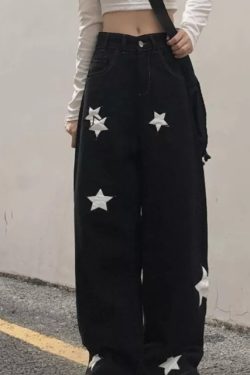 Mia Cargo Wide Leg Jeans - Y2K Summer Grunge, 90S Retro, Pastel Goth, Hip Hop Fashion