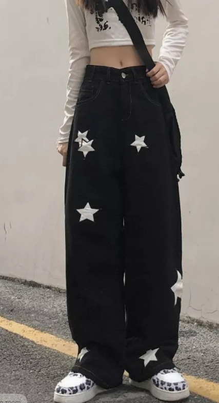 Mia Cargo Wide Leg Jeans - Y2K Summer Grunge, 90S Retro, Pastel Goth, Hip Hop Fashion Mia Cargo Wide Leg Jeans - Y2K Summer Grunge, 90S Retro, Pastel Goth, Hip Hop Fashion