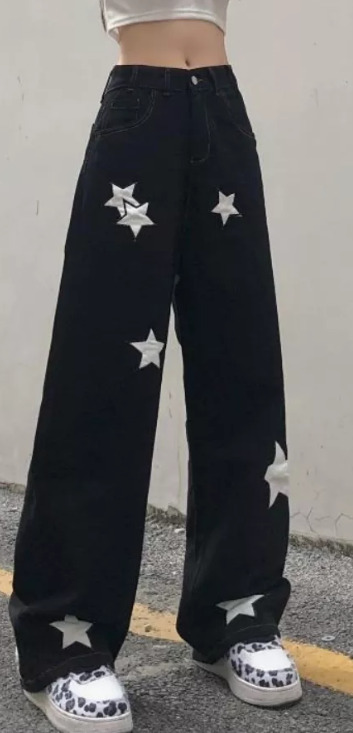 Mia Cargo Wide Leg Jeans - Y2K Summer Grunge, 90S Retro, Pastel Goth, Hip Hop Fashion Mia Cargo Wide Leg Jeans - Y2K Summer Grunge, 90S Retro, Pastel Goth, Hip Hop Fashion