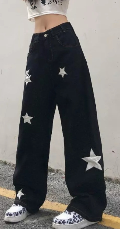 Mia Cargo Wide Leg Jeans - Y2K Summer Grunge, 90S Retro, Pastel Goth, Hip Hop Fashion Mia Cargo Wide Leg Jeans - Y2K Summer Grunge, 90S Retro, Pastel Goth, Hip Hop Fashion