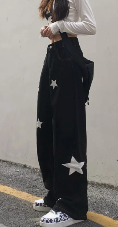 Mia Cargo Wide Leg Jeans - Y2K Summer Grunge, 90S Retro, Pastel Goth, Hip Hop Fashion Mia Cargo Wide Leg Jeans - Y2K Summer Grunge, 90S Retro, Pastel Goth, Hip Hop Fashion