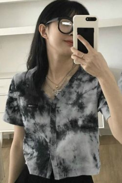 Mila Tie Dye Shirt - Y2K Summer Grunge Top, 90S Retro Fashion, Pastel Goth, Y2K Party Outfit