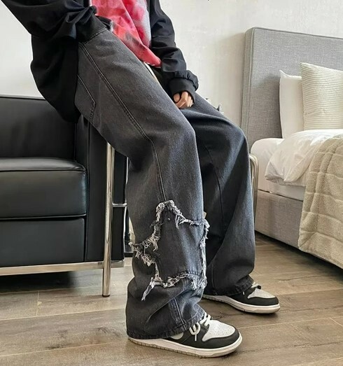 Molly Star Embroidered Jeans - Y2K Summer, 90S Grunge, Retro Hip Hop, Pastel Goth, Y2K