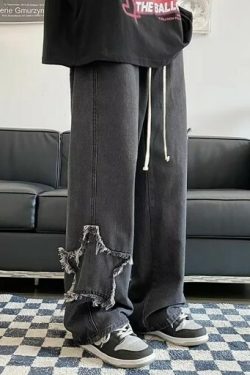 Molly Star Embroidered Jeans - Y2K Summer, 90S Grunge, Retro Hip Hop, Pastel Goth, Y2K