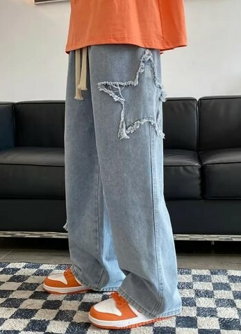 Molly Star Embroidered Jeans - Y2K Summer, 90S Grunge, Retro Hip Hop, Pastel Goth, Y2K