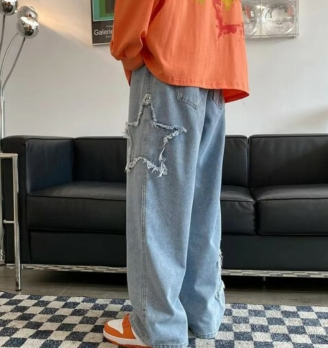 Molly Star Embroidered Jeans - Y2K Summer, 90S Grunge, Retro Hip Hop, Pastel Goth, Y2K