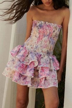 Nala Mini Dress - Y2K Summer Grunge Outfit, 90S Fashion, Retro Style, Pastel Goth Vibes