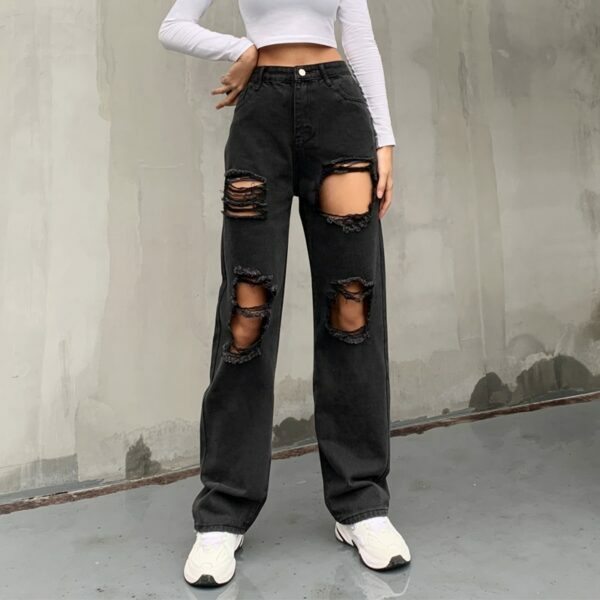 Natalie Distressed Jeans - Y2K Summer Grunge, 90S Retro, Gothic Y2K, Hip Hop Fashion, Y2K Natalie Distressed Jeans - Y2K Summer Grunge, 90S Retro, Gothic Y2K, Hip Hop Fashion, Y2K