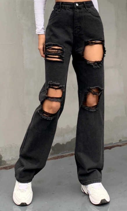 Natalie Distressed Jeans - Y2K Summer Grunge, 90S Retro, Gothic Y2K, Hip Hop Fashion, Y2K Natalie Distressed Jeans - Y2K Summer Grunge, 90S Retro, Gothic Y2K, Hip Hop Fashion, Y2K