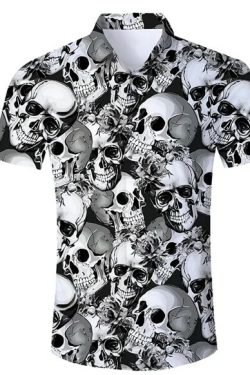 Nevaeh Y2K Skull Shirt - Grunge, 90S, Retro, Gothic, Summer, Party, Club, Popstar Outfit
