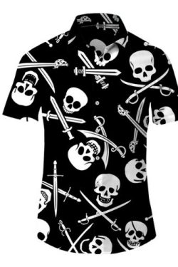Nevaeh Y2K Skull Shirt - Grunge, 90S, Retro, Gothic, Summer, Party, Club, Popstar Outfit