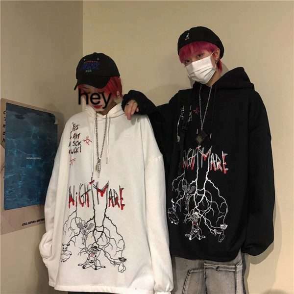 Nightmare Hoodie - Y2K Grunge & 90S Fashion, Retro Goth, Perfect For Y2K Summer & Party Outfits Nightmare Hoodie - Y2K Grunge & 90S Fashion, Retro Goth, Perfect For Y2K Summer & Party Outfits