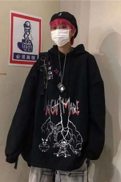 Nightmare Hoodie - Y2K Grunge & 90S Fashion, Retro Goth, Perfect For Y2K Summer & Party Outfits