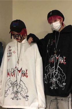 Nightmare Hoodie - Y2K Grunge & 90S Fashion, Retro Goth, Perfect For Y2K Summer & Party Outfits