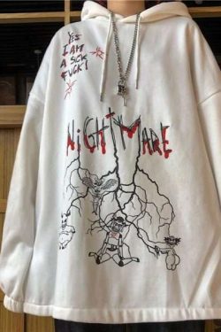 Nightmare Hoodie - Y2K Grunge & 90S Fashion, Retro Goth, Perfect For Y2K Summer & Party Outfits