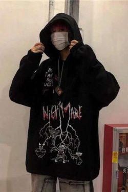 Nightmare Hoodie - Y2K Grunge & 90S Fashion, Retro Goth, Perfect For Y2K Summer & Party Outfits
