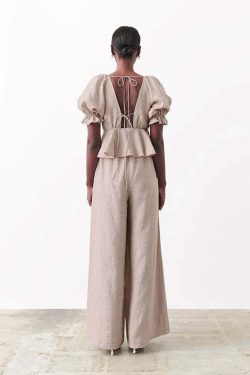 Nika Linen Set - Y2K Summer & 90S Fashion Outfit | Grunge, Retro, Pastel Goth, Baby Tees, Y