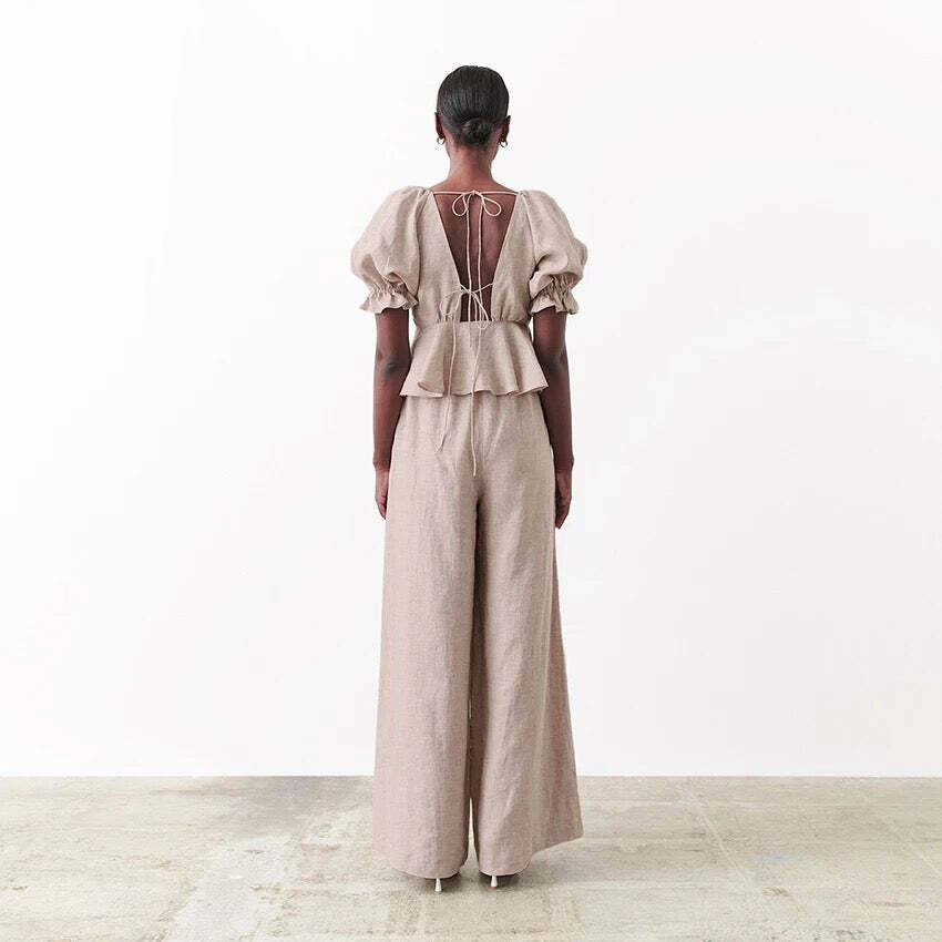 Nika Linen Set - Y2K Summer & 90S Fashion Outfit | Grunge, Retro, Pastel Goth, Baby Tees, Y Nika Linen Set - Y2K Summer & 90S Fashion Outfit | Grunge, Retro, Pastel Goth, Baby Tees, Y