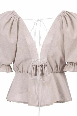 Nika Linen Set - Y2K Summer & 90S Fashion Outfit | Grunge, Retro, Pastel Goth, Baby Tees, Y