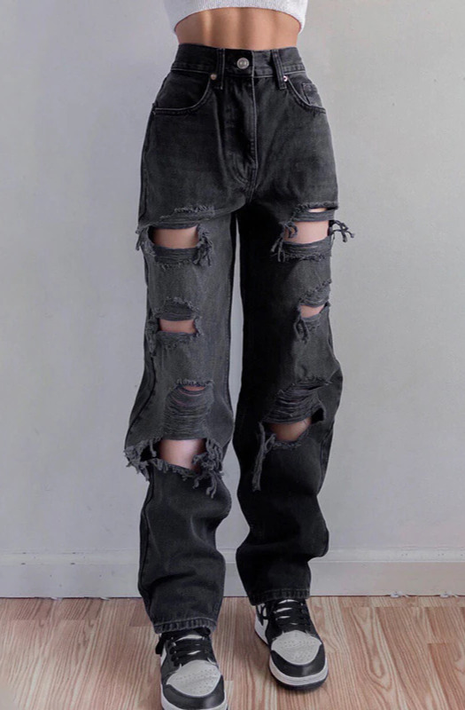 Nora Distressed Grunge Jeans - Y2K Summer, 90S Fashion, Retro Style, Y2K Club & Party Outfits