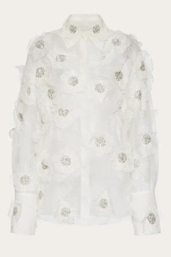 Nora Flower Blouse - Y2K Summer Retro 90S Grunge Top, Perfect For Y2K Party & Club Outfits