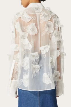 Nora Flower Blouse - Y2K Summer Retro 90S Grunge Top, Perfect For Y2K Party & Club Outfits